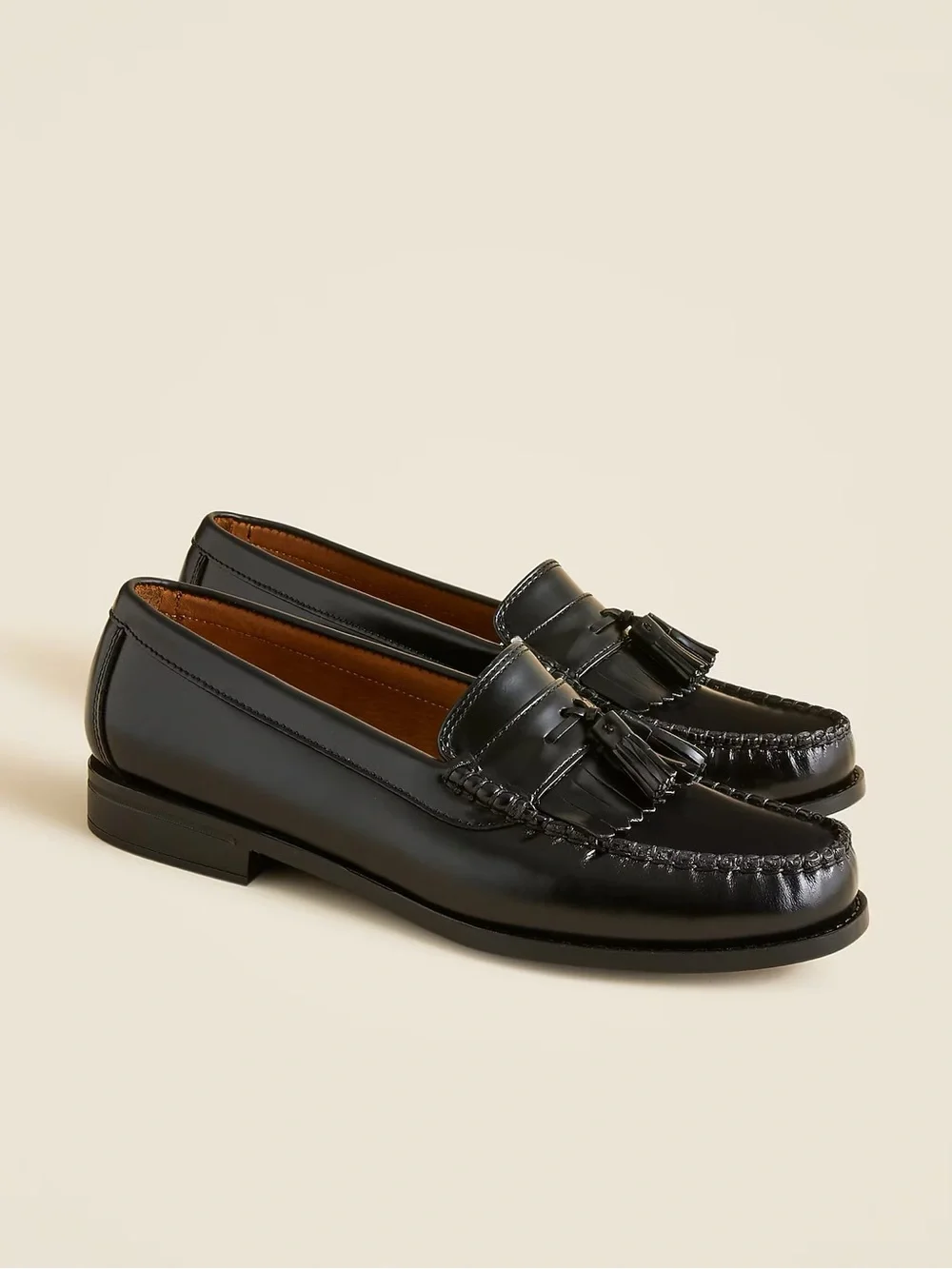 J. CREW Camden kiltie tassel loafers with rubber soles in Black 10.5 M CO578